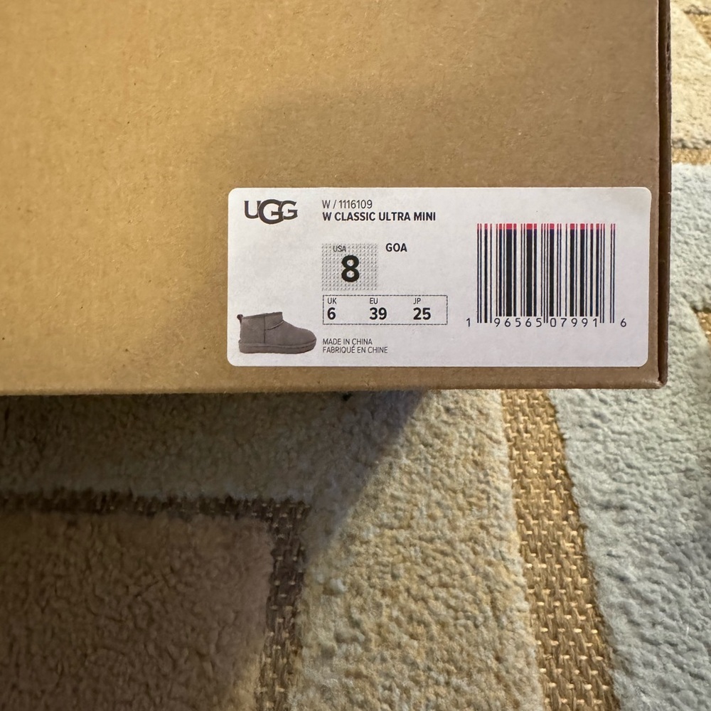 Classic ultra mini UGG boots, worn once.